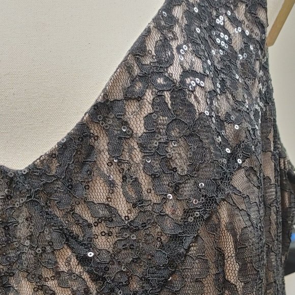 BLACK LACE EVENING DRESS BY IGNITE EVENINGS BY CAROLLIN SIZE 18 NWT - Picture 3 of 11